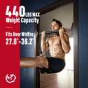 FitBeast Pull Up Bar for Doorway, Strength Training Pullup Bar with No Screws, Chin Up Bar with Adjustable Width Locking Mechanism, Doorway Pull Up Bar Max Load 440lbs for Home Gym