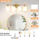 23'' 4-Light Bathroom Vanity Light, Brushed Gold Vanity Light Fixture, 4-Light-23 in
