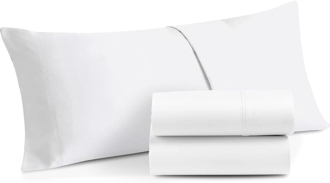 Toddler Pillowcase Set of 2  500 Thread Count 100% Egyptian Cotton Small Pillow Covers with Hidden Zipper Closure, Soft & Breathable Travel Pillowcase (White, 12x16 Inch)