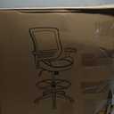 BOLISS 400lbs Mesh Ergonomic Office Drafting Chair Big Adjustable Foot Ring Height Adjustable Armrest (Black)