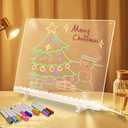 Acrylic Dry Erase Board with LED Light -11.8"x8.5" Clear Glowing Memo,Brightness Level Adjustment,12 Color Markers, Ideal for Office/Home/Kids (Standard Edition)