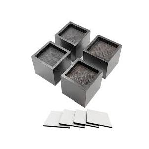 Deergo 2Inch Square Bed Risers, 2.36×2.36×2 Inch Solid Natural Wood Bed Risers for Bed, Table, Cabinet, Sofa, Furniture Lifter Pack