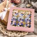 Bakepacker 55pcs Pink Pie Boxes 8x8x2.5 inches Easy Assemble Macaroon Cookie Boxes Bakery Boxes with Window for Bakery (Auto-pop Up)