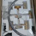 31.5''Black Gold 8-Light Globe Chandelier, Modern Industrial Adjustable Hanging Ceiling Pendant Light Fixture for Entryway Foyer Stairway Hallway Bedroom Living Room Kitchen Island (D 31.5, Black+Gold)