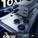 LISEN Upgraded Dual Type C Retractable Car Charger 4 in 1, 69W fast Car Charger USB C for iPhone 17, Valentines Day Gifts for Him Her Men Women, Car Accessories for Galaxy S25 Phone 17 Pro Max 16 15