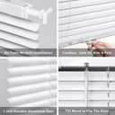 LazBlinds No Tools-No Drill 1" Aluminum Mini Blinds, Cordless Blinds for Indoor Windows, Light Filtering Horizontal Blinds and Shades for Window Size 33'' W x 48'' H, White