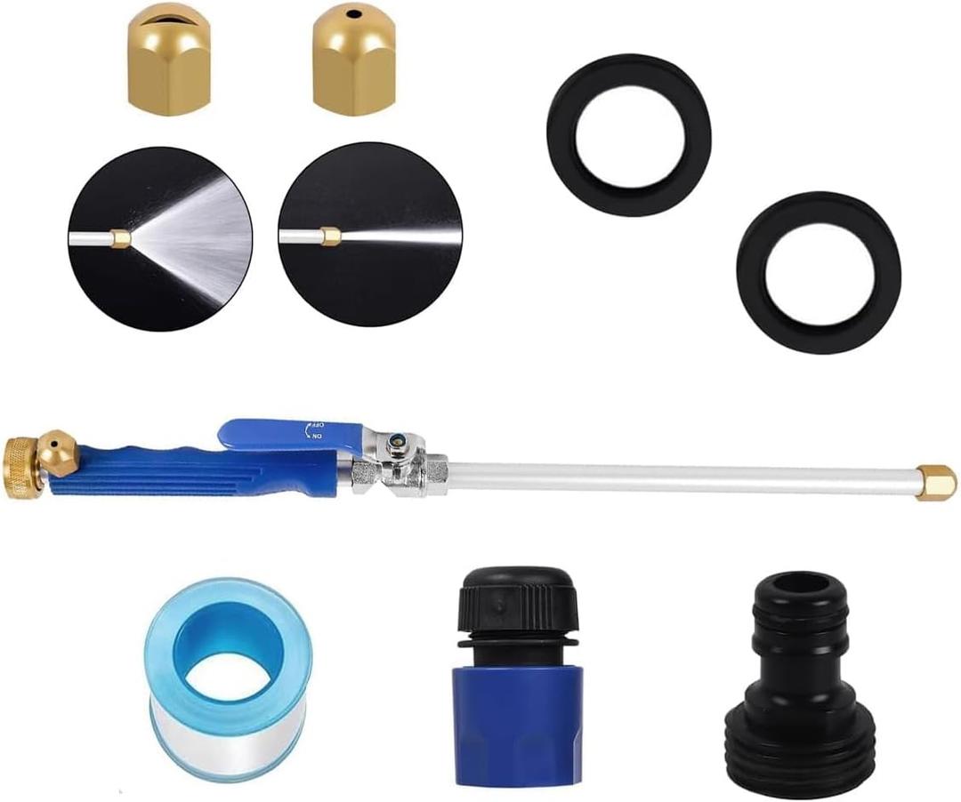 Jet Nozzle 2-in-1 High Pressure Power Washer Jet High Pressure Power Washer Wand for Garden Hose, with 2 Nozzles and Quick Connectors Blue