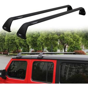 Black Luggage Roof Rack Fit for 2007-2026 Jeep Wrangler JK JL Gladiator JT 2&4 Door Cross Bars