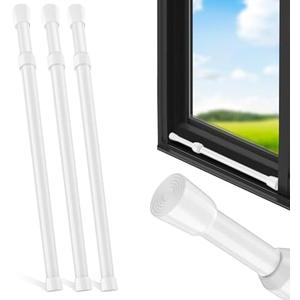 Artoshin 3 Pack Window Security Bar Adjustable Sliding Lock Security Stick for Rubber Tips, Adjustable Sliding Glass Door Lock Bars 15.7''-27.5'' Window Safety Lock Bar (16" to 28"-3Pcs)