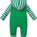 Infant Baby Boys Girls St. Patrick's Day Hooded Outfits Romper Clothes (0-3 Months, Green)