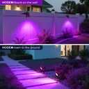 L LOHAS LED Christmas Spotlight Outdoor, Purple Halloween Spot Lights for Yard, Auto On/Off 5W 120V Landscape Lighting for House, Holiday, Trees, Decoration, 450LM IP66 Waterproof, UL Listed, 2 Pack