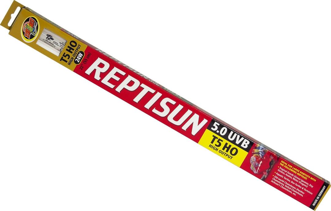 Zoo Med ReptiSun 5.0 HO T5 UVB Lamp 22" L 24 Watts (22 Inch (Pack of 1), Red)