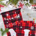 Christmas Decorations Outdoor Indoor, Merry Christmas Banner Xmas Yard Front Porch Door Sign forChristmas Home Navidad Decor Door Wall Decoration (Red Black Plaid)