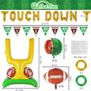 Football Party Supplies Kit - Touchdown Letter Balloon, Goal Post & Football Shaped Foil Balloons, Round 'Touchdown!' Foil Balloons, and Banner for Birthday, Game day, Tailgate Party Decorations