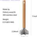 304 Stainless Steel Meat Chopper,6 Blade Ground Beef Masher with Wooden Handle, 11 Inch Potato Masher, Metal Meat Masher for Kitchen