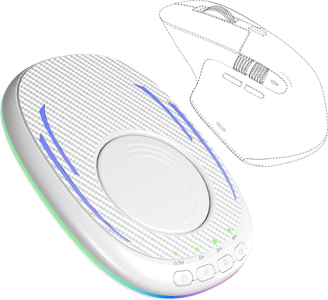 Undetectable Mouse Jiggler,Ultra-Thin & Silent Mouse Mover with Timer,Driver-Free Mouse Wiggler Device with ON/Off Switch,Breathing Light to Keeping The Computer Active (White)