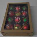 12PCS Christmas Decoration, Colorful Glass Balls Ornaments Set, Festival Home Party Decors, Xmas Tree Hanging Pendant,Christmas Elements Matte Printing 