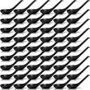 Hushee 100 Pcs Asian Soup Spoon Large Chinese Noodle Ramen Reusable Japanese Wonton Rice Dumpling Pho Spoon Bulk with Hook for Home Restaurant Kitchen (Black)