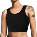 LEINIDINA Chest Binder for Transgender FTM LGBT Tomboy Tops Women Breathable Binder Bra Tank Tops Elastic (Large, Black)