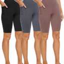 Syrinx 3 Pack Biker Shorts for Women – 8"/5" High Waisted Tummy Control Workout Yoga Running Athletic Shorts (XXL)