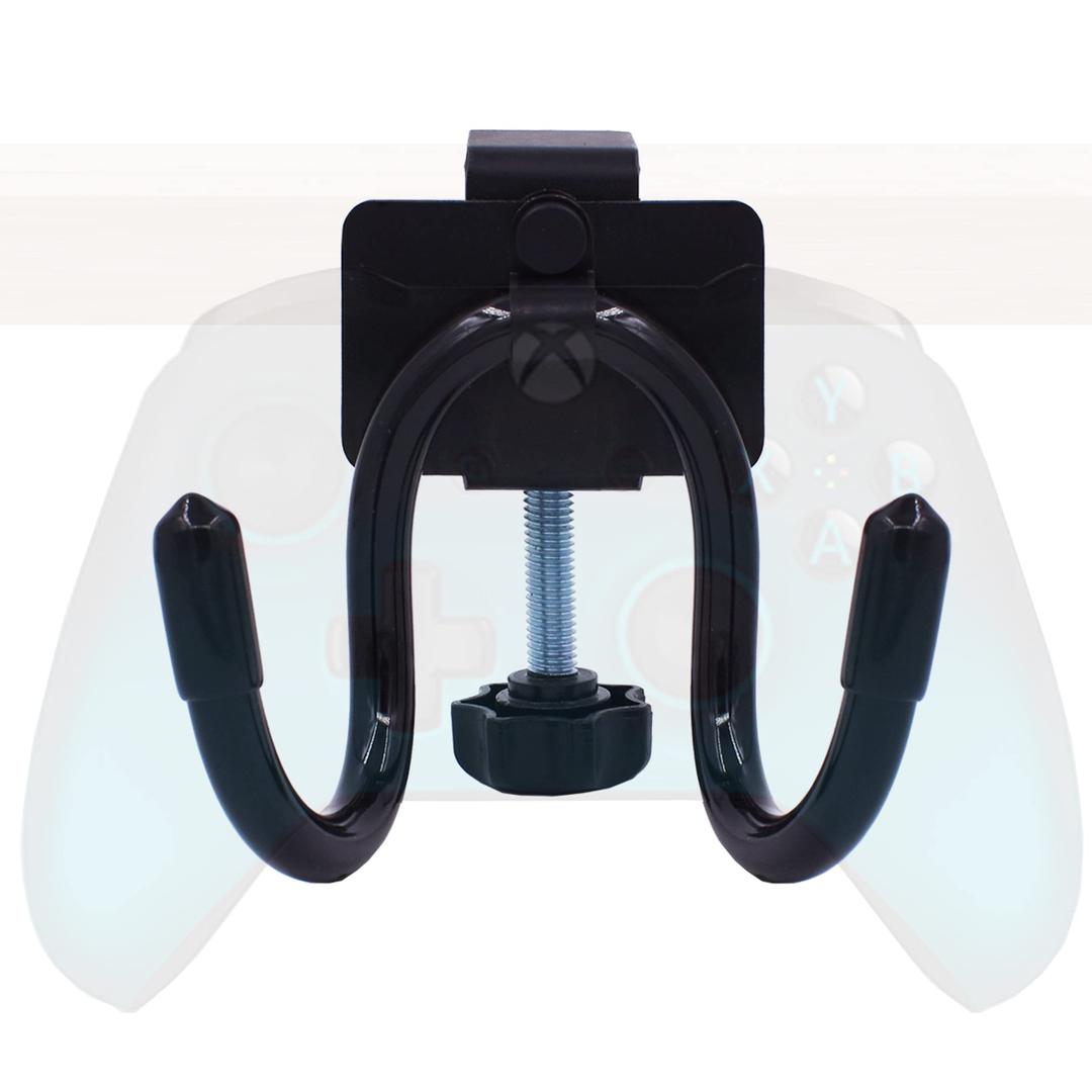 YYST Desk Mount Game Controller Holder Clamp On Hanger Holder Storage Rack Compatible with PS3/PS4/PS5/Xbox 360/Xbox One/S/X/Elite/Series S/Series X Controller, Pro Controller (1)