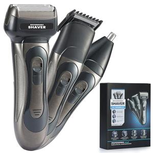 Electric Razor for Men, 3-in-1 Nose Hair Trimmer with Foil Face Shaver, Waterproof Wet & Dry Electric Razor for Smooth Skin with 60min Battery Runtime, USB-C Fast Rechargeable