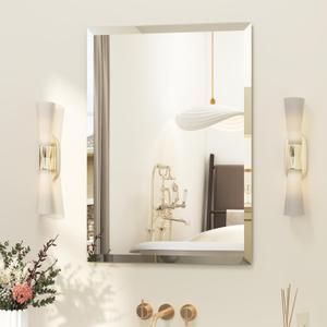 20x28 inch Frameless Beveled Bathroom Vanity Mirror