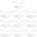 Vtopmart 10 Pack Extra Large Clear Plastic Storage Bins,11x11 Cube Acrylic Organizer Square Containers with Handle for Pantry,Closet,LaundryRoom,Kitchen,Bathroom,UnderSink Organization