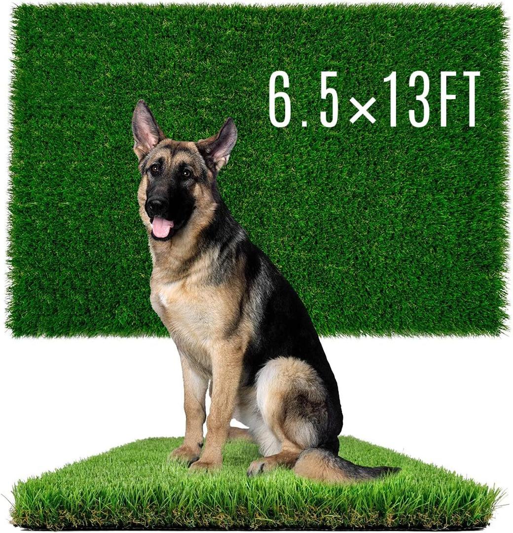 Sunturf Fake Grass for Dogs Artificial Grass Turf Mats for Puppy Training Dog Pads Extra Large for Dogs 6.5x13FT Dog Supplies Reusable
