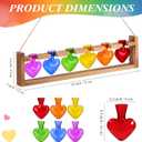Remerry 6 Rainbow Heart Glass Plant Terrarium Halloween Witch Home Decor, 6 Heart Vases