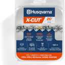 Husqvarna X-Cut SP33G 20 Inch Chainsaw Chain, 325" Pitch, 050" Gauge, 80 Drive Links, Highly Durable, Pre-Stretched Chainsaw Blade Replacement with Superior Lubrication and Low Kickback, Gray
