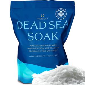 Yareli Magnesium Flakes, 15lb, Dead Sea Bath & Foot Soak, Alternative to Epsom Salt with Over 800,000mg of Magnesium Chloride Per Bag (240 Ounce (Pack of 1))
