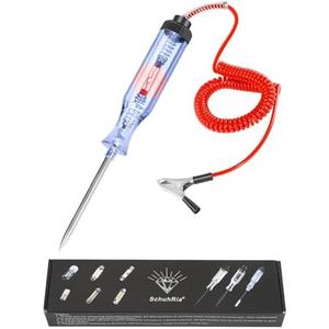 Test Light Automotive,Circuit Tester 6V-12V-24V,Heavy Duty Light Tester and Bidirectional Voltage Tester, for Continuity Voltage, for Sedan, SUV, RV, Truck (Red,Round Shape-LED Bulb,4 Pack