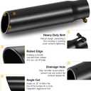 Exhaust Tip 2.5" Inlet, 3" Outlet 12" Overall Length, Premium Stainless Steel with Wear Resistant Black Coating, Rolled Angle Cut, Bolt-On Easy Installation, for Truck Diesel Tail Pipe