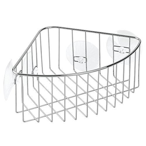 Reo Stainless Steel Power Lock Suction Corner Storage Shelf - 11.25" x 7.75" x 4.75"