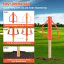Fence Post Driver t-Post Pounder, Heavy Duty Steel Post Hammer with Handle for Wooden/u-Channel/Metal Fences, Orange 8lbs