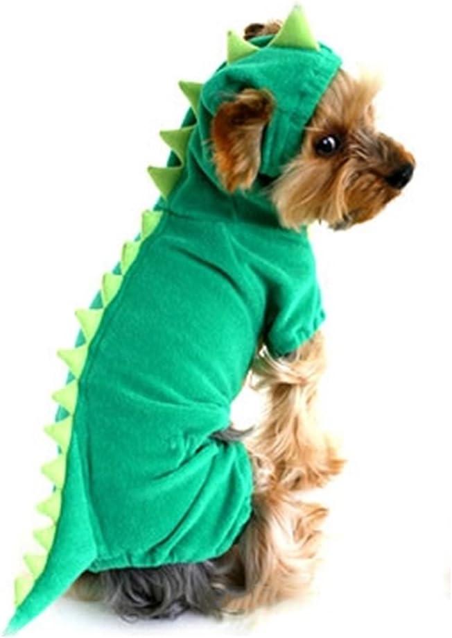 NACOCO Dog Dinosaur Design Costume Green Pet Clothes for Medium & Large Dog (Green, S) (Small (Pack of 1))