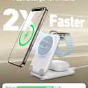 PaktVault 2026 Traveling Fast Wireless Charging Station for Apple Devices, Magnetic 3 in 1 MagSafe Charger Stand for iPhone 17 16 15 14 13 12 Pro Max Plus Air, Apple Watch&Air pods Pro-Gift for Her