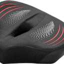Short Nose Bike Seat Cushion for Men Women, Extra Padding & Wide Bicycle Seat, Comfortable Saddle for Electric Bikes-Black Red