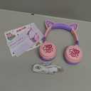 iClever Kids Bluetooth Headphones, Light Up Cat Ear,60H Playtime, USB C Fast Charging, Safe Volume 74/85dBA, Bluetooth 5.3,Toddler Headphones Wireless for iPad Tablets Travel,Meow Cookies-Peach Pink