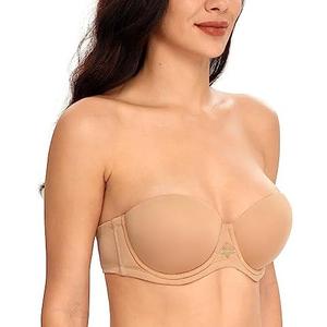 DotVol Women's Multiway Strapless Bra Full Figure Underwire Contour Beauty Back Plus Size Bra, 40D
