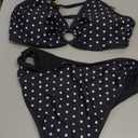 Tainehs Women's Two Piece Bikini Sets O Ring Front Top Ditsy Floral Triangle Swimsuits Cheeky Bathing Suit, M