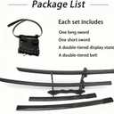 2PCS Polypropylene Plastic Training Martial SwordBlack Practice Katana Sword with SheathTraining Katana for Practicewith Belt and Stand
