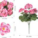 Fake Geraniums Artificial Flowers for Outdoors Outside, 6 Bundles Pink Silk Geraniums Fake Flowers Plants UV Resistant Realistic Faux Flowers for Outdoor Planters Garden Balcony Yard Porch Indoor