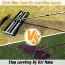 Updated Lawn Leveling Rake 40"x10", Lawn Leveler with Aluminum Rollers, Yard Leveling Rake Stainless Steel with 27-80" Adjustable Handle, Heavy-Duty Ground Leveler Suit for Garden, Golf Lawn, Farm