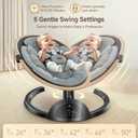 Electric Baby Swings for Infants, Infant Swing with Music Speaker, 3 Seat Positions, 5 Speeds and Remote Control for Newborn Boy Girl, Indoor & Outdoor Use, Black