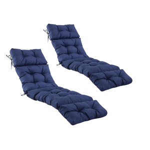 2 Pcs Chaise Lounge Cushions Outdoor,Waterproof & Fade Resistant Patio Lounge Chair Cushions for Outdoor Furniture, Chaise Cushion with Ties for Pool, Lawn and Beach, 75.1x22.8x4.7 Inch, Navy Blue