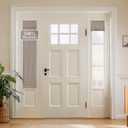 NICETOWN Taupe 100% Blackout Linen Sidelight Door Curtain for Small Window, 12"W x 69"L
