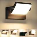 Outdoor LED Wall Lights 40W Black Flood Lights 350Rotation Exterior Lighting Fixture Commercial Security 3000K Waterporof for Barn Yard Garage Building Area Backyard