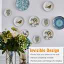 Bilillo 15-Piece Stainless Steel Wall Plate Hangers, 4/6/8 Inch Invisible Decorative Wire Plate Holders with 15 Pieces Wall Hooks for 4 to 10 Inch (Black)